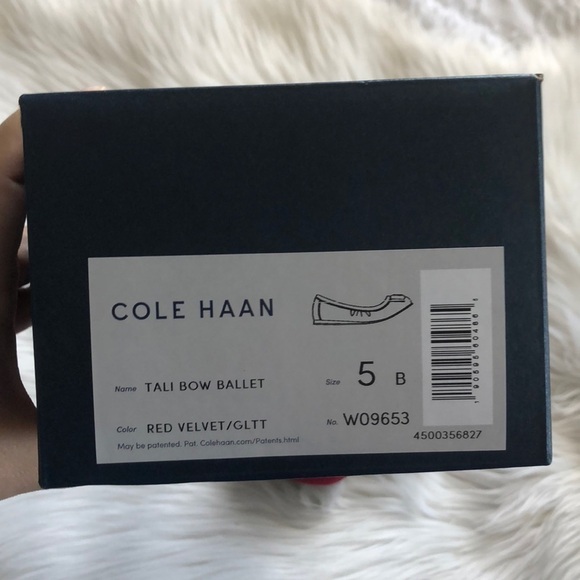 Cole Haan Tali Bow Ballet Flat Red Velvet Flats 5 - Picture 7 of 8